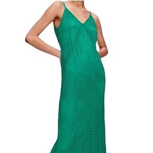Zara Green Crochet Knit Maxi Dress